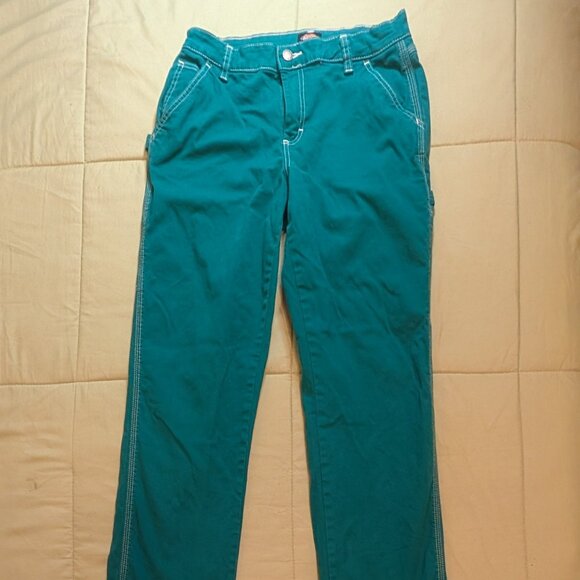 Teal Dickies Carpenter Pants (Small / 27-28) – Workwear Utility Straight Leg - Picture 1 of 5